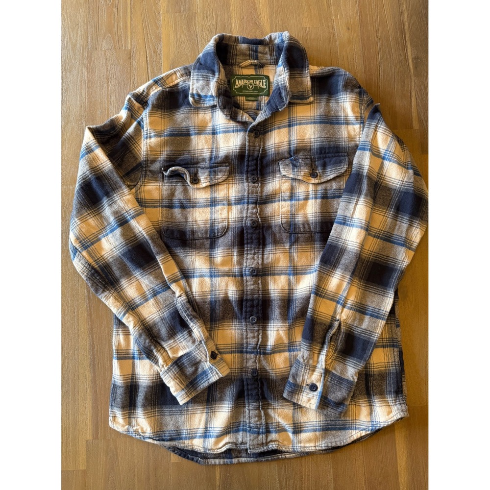 American Eagle Y2K Outfitters Plaid Flannel Shirt Men's Size Small Button Up‎
